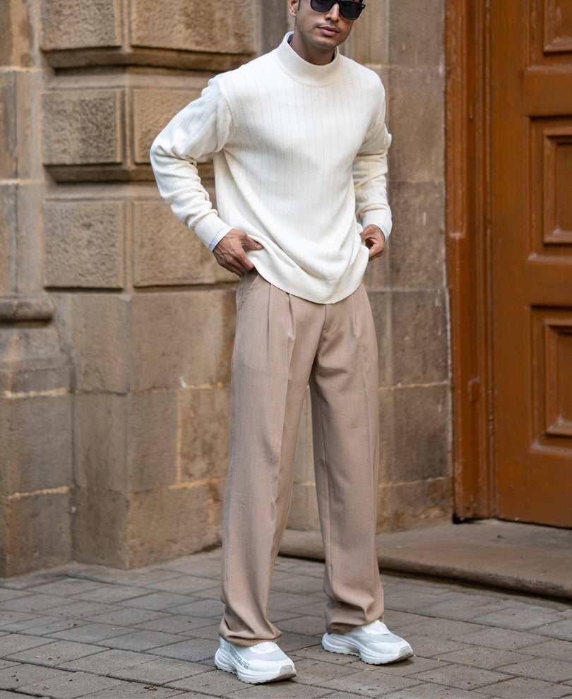 Off-White Structure Stripe High Neck Sweater