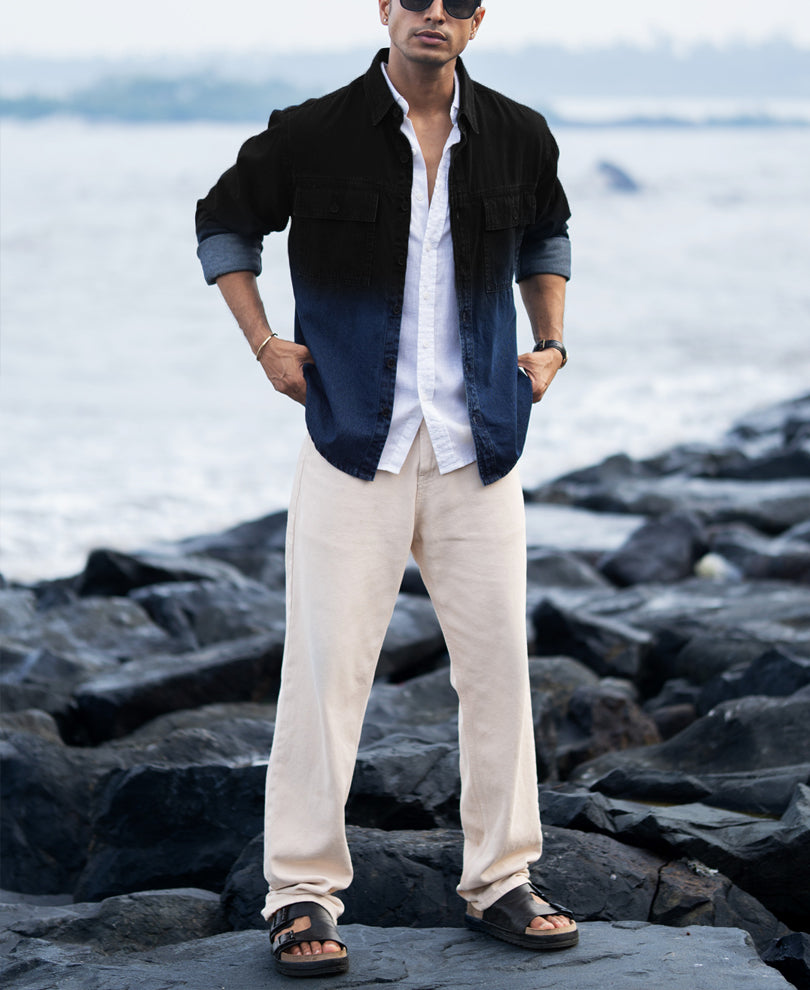 Black Ombre Denim Shirt