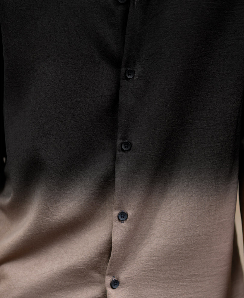 Brown Ombre Satin Shirt