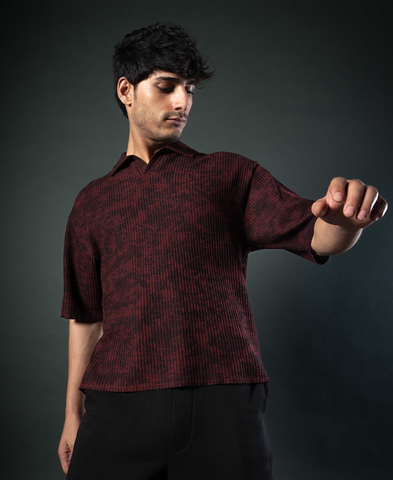 Wine Printed Boxy T-Shirt.