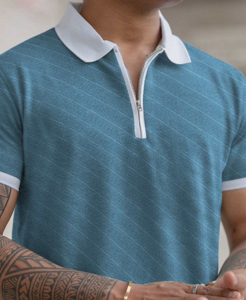 Dark Sky Contrast Polo T-Shirt