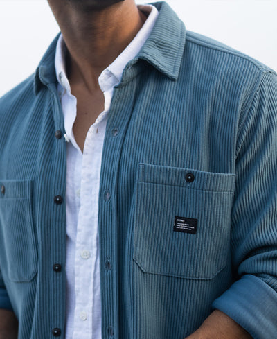 Grey Sky Knit Shirt With Pockets