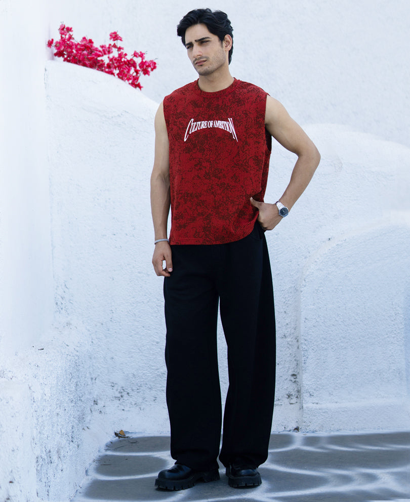 Brick Printed Drop Shoulder Sando