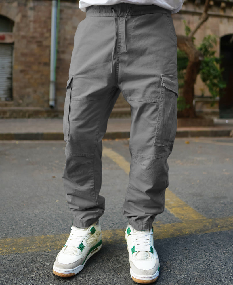 Grey Regular Fit Cargo Pant