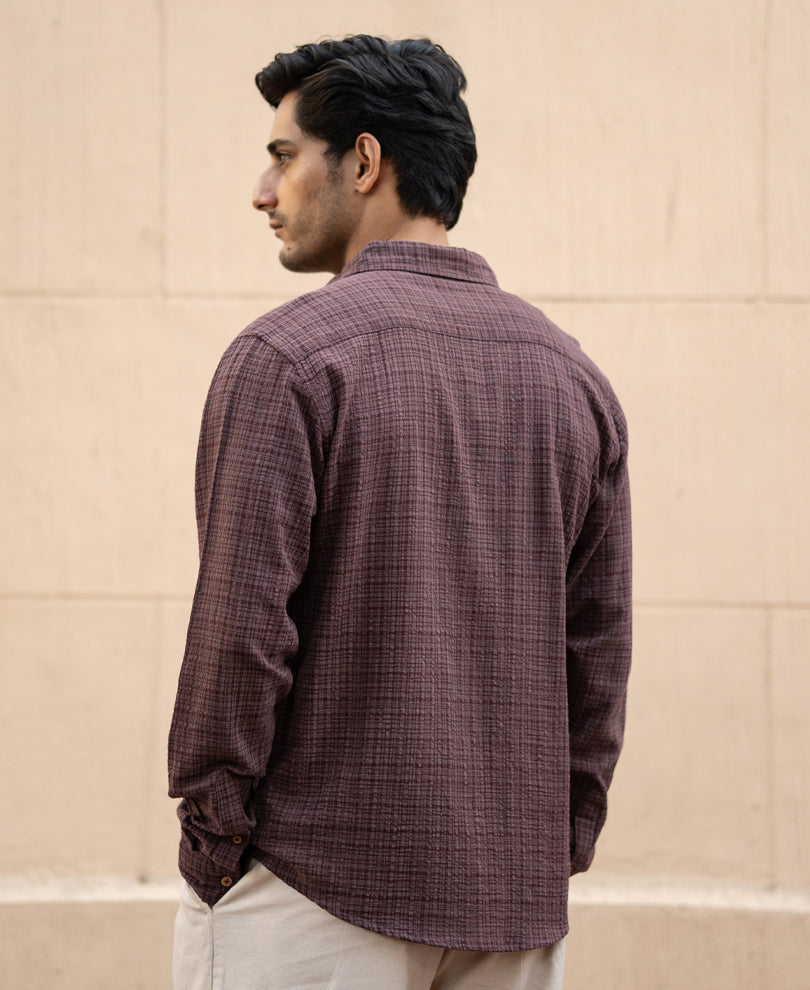 Brown Structured Lightweight Shirt