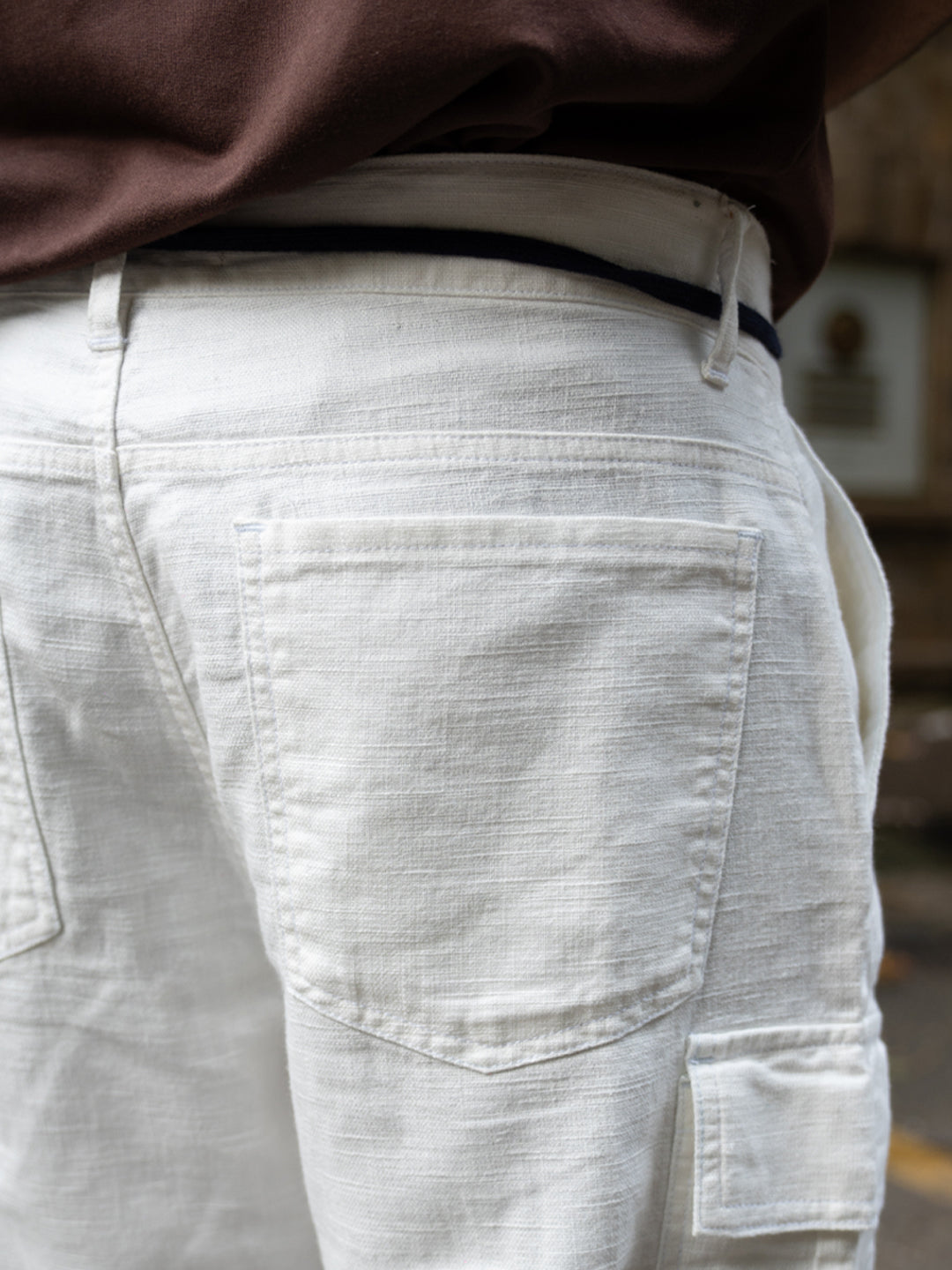 Off-White Cotton Cargo Pant
