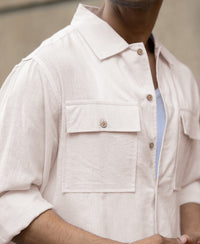 Cream Linen Double Pocket Shirt