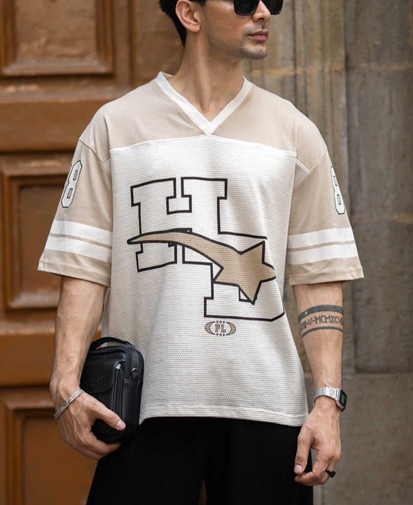 White Printed Oversize T-Shirt.