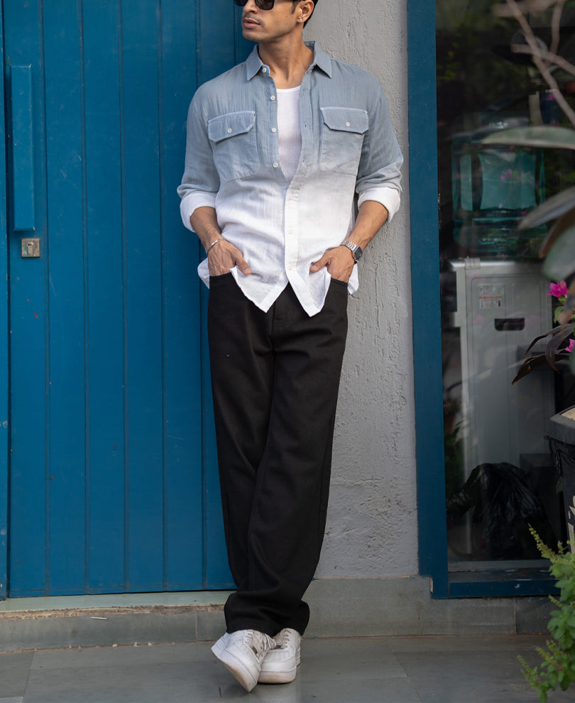 Grey Sky Double Pocket Ombre Shirt.