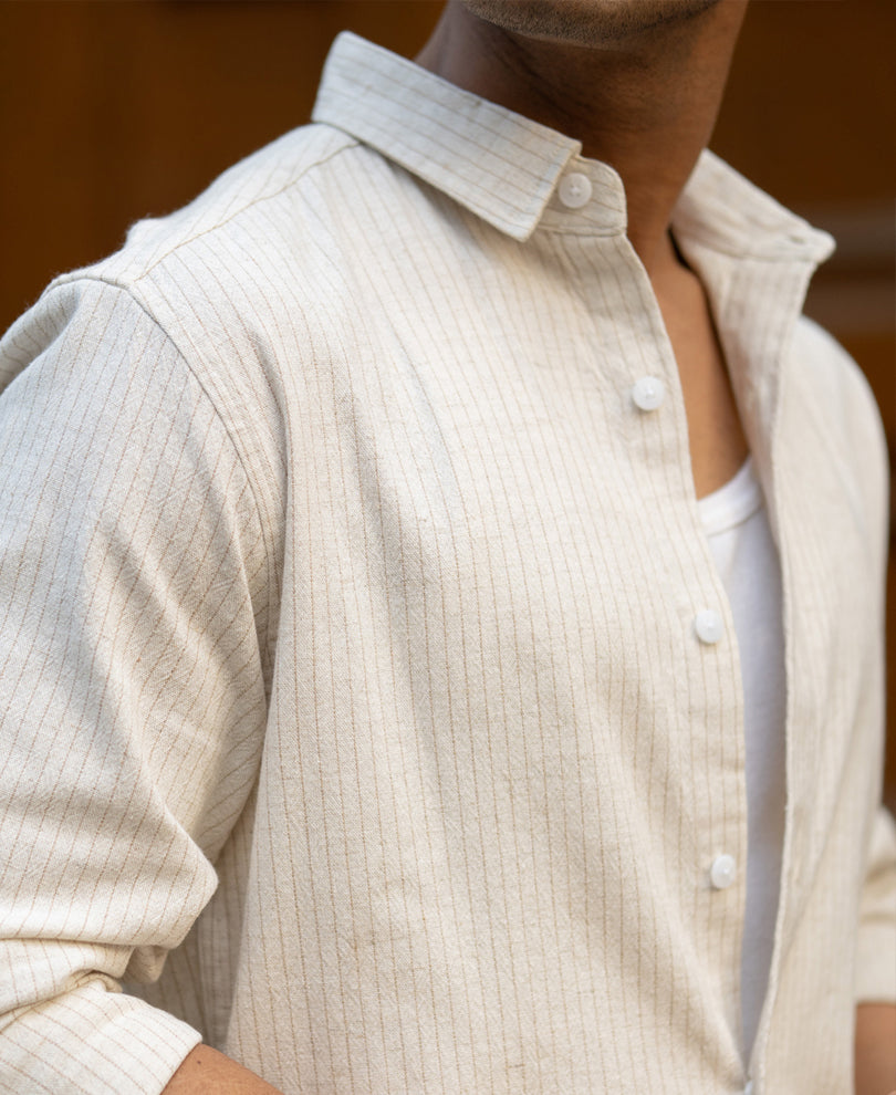 Natural & Beige Pin Stripe Shirt
