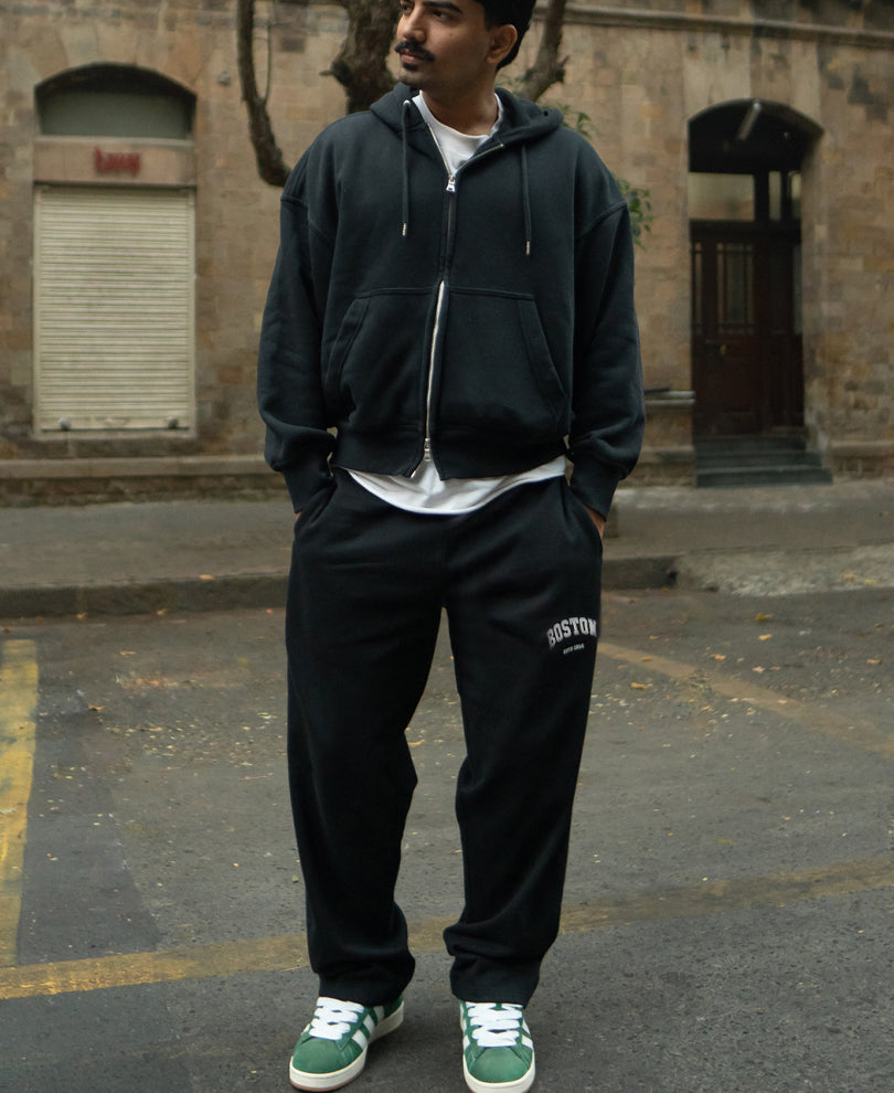 Basic Black Baggy Fit Trackpant