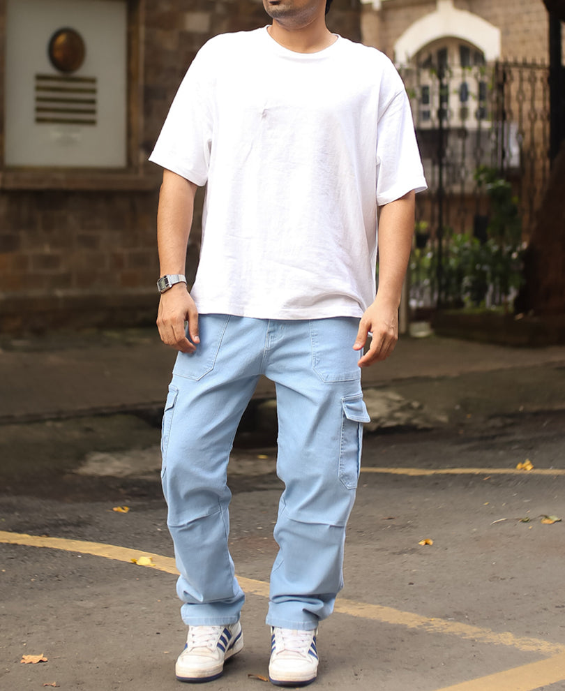 Light Blue Carpenter Baggy Fit Jeans