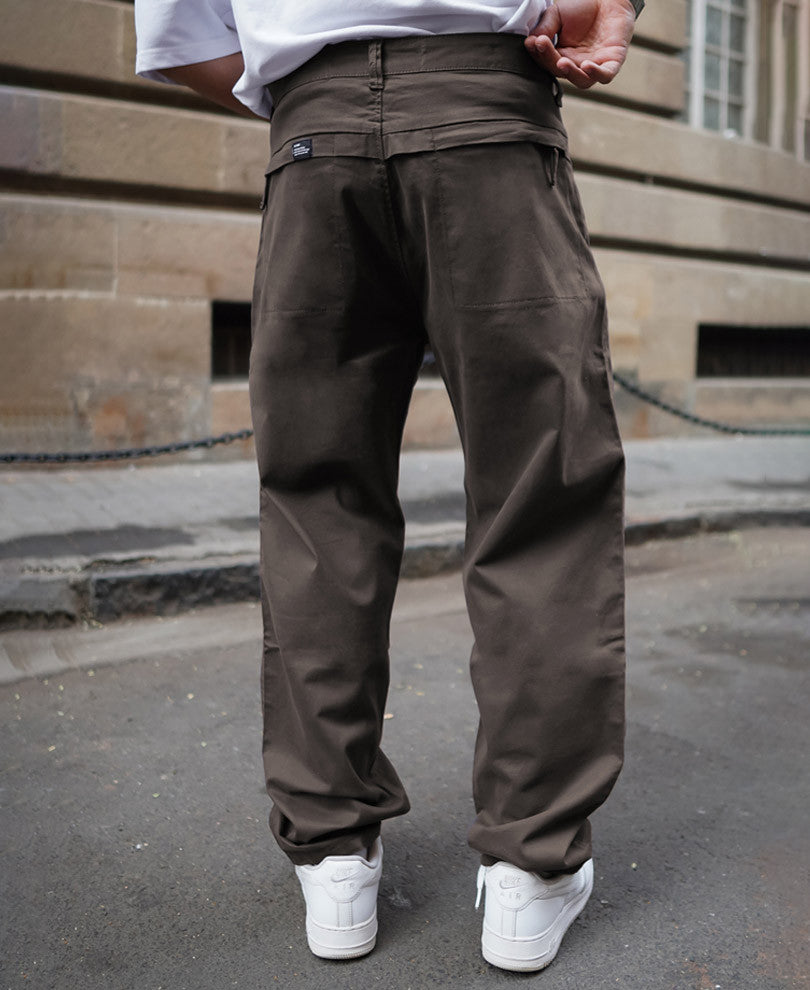 Dark Brown Cargo Pocket Baggy Fit Pant