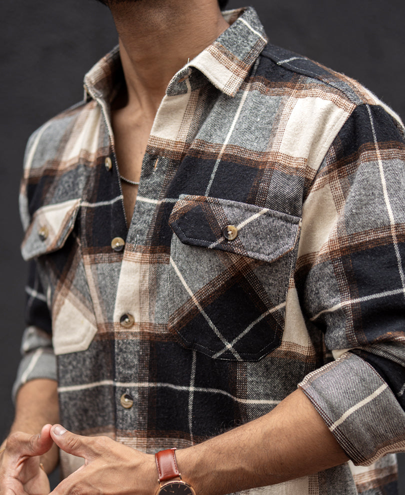 Multicolour Regular Fit Full Sleeves Shirt With Double Pocket