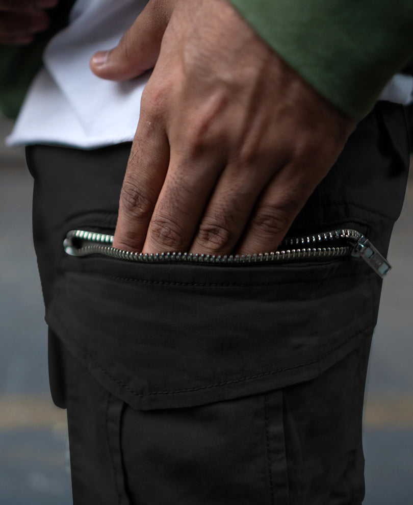 Black Regular Fit Cargo
