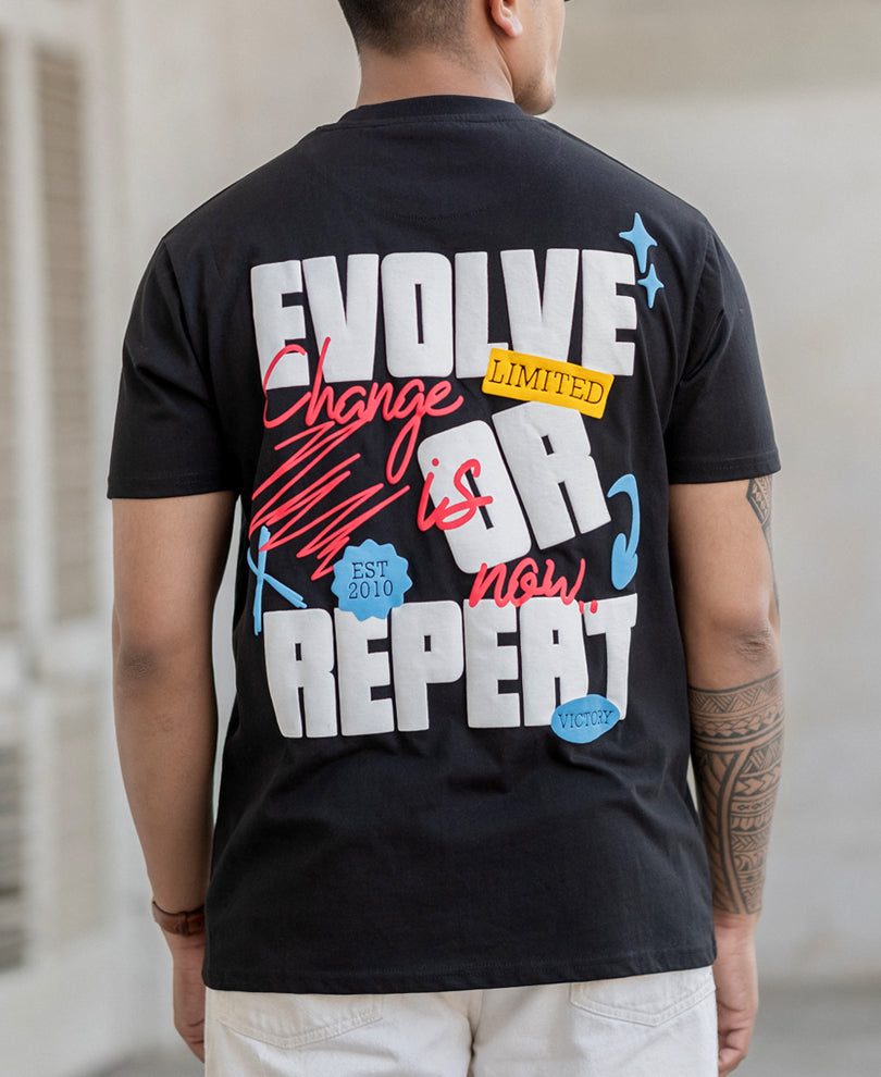 Black Evolve Printed T-Shirt