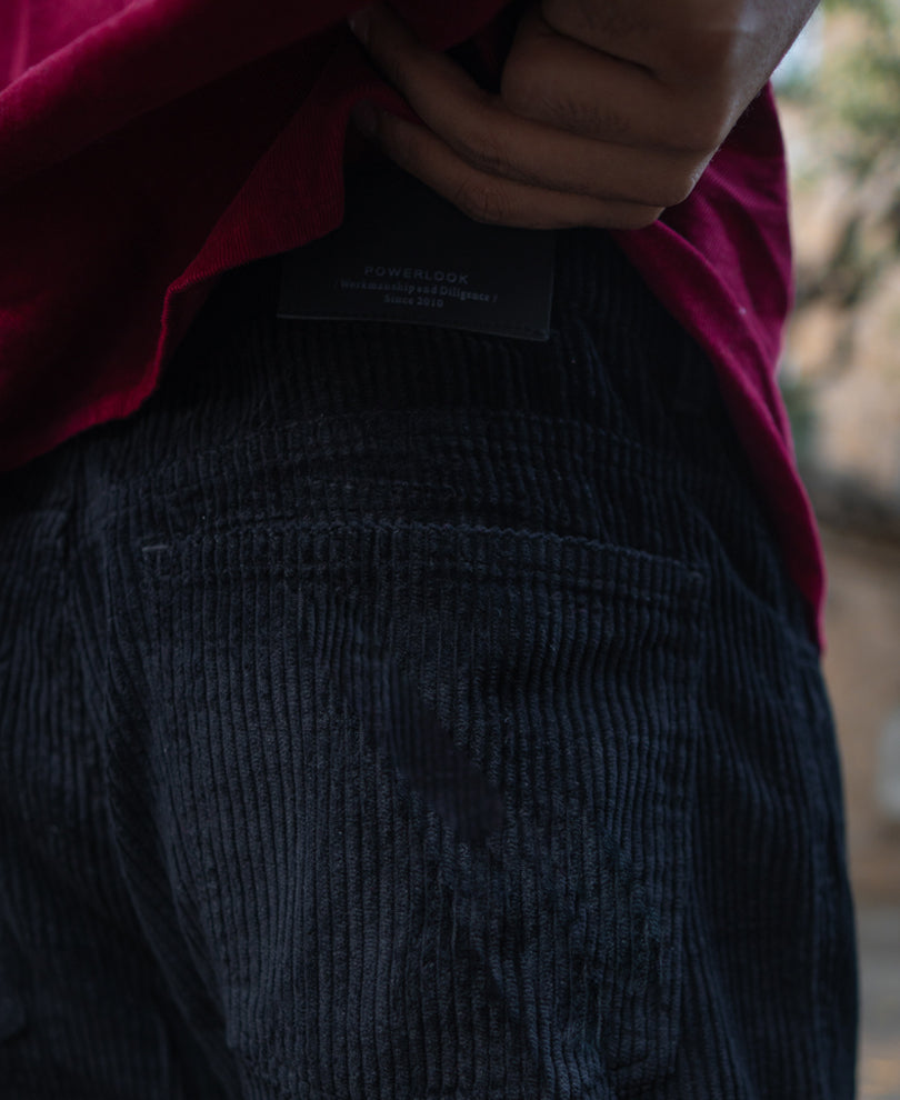 Black Corduroy Baggy Fit Pant
