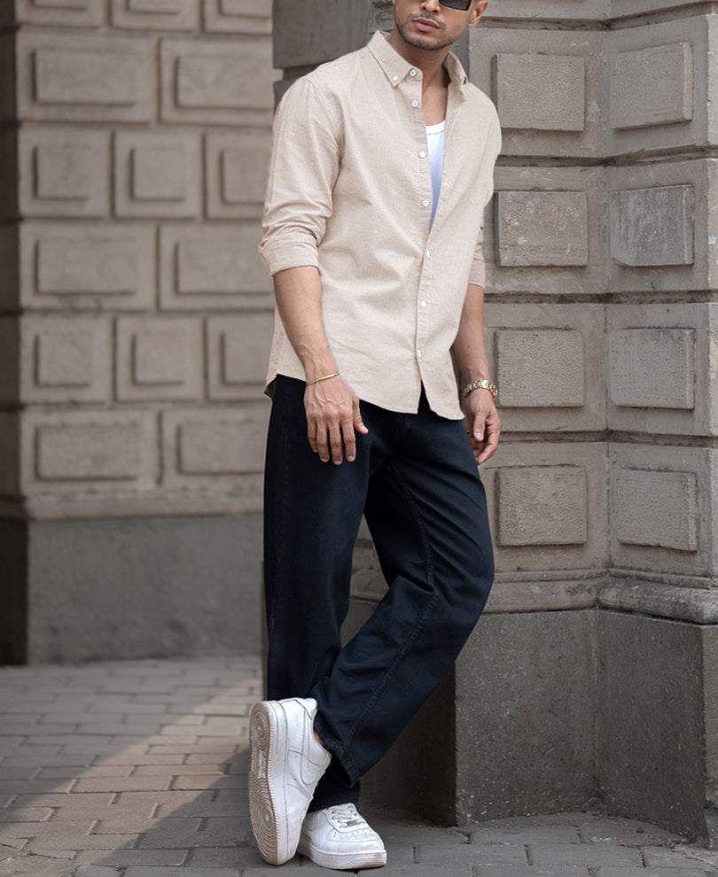 Yellow Micro Checks Shirt