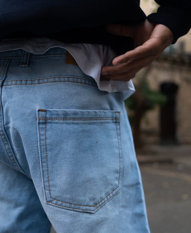 Sky Blue Baggy Fit Jeans