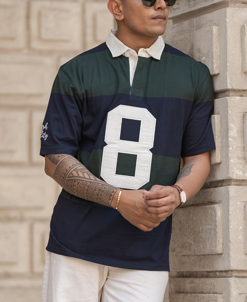 Green Embroidered Stripe T-Shirt