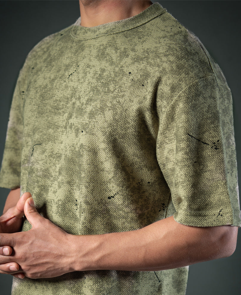 Olive Tie Dye Print T-Shirt