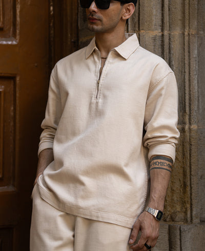 Beige Structured Cord Set.
