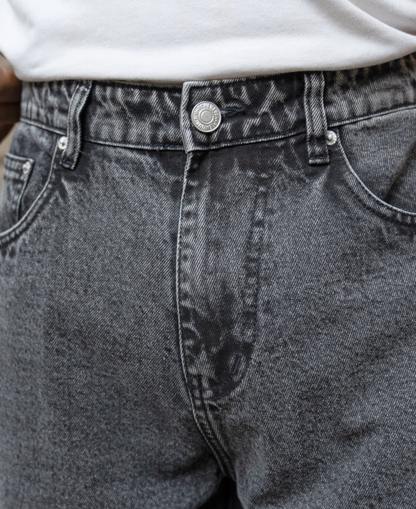 Charcoal Panelled Barrel Fit Jeans