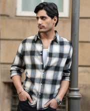 Black & Beige Brushed Checks Shirt