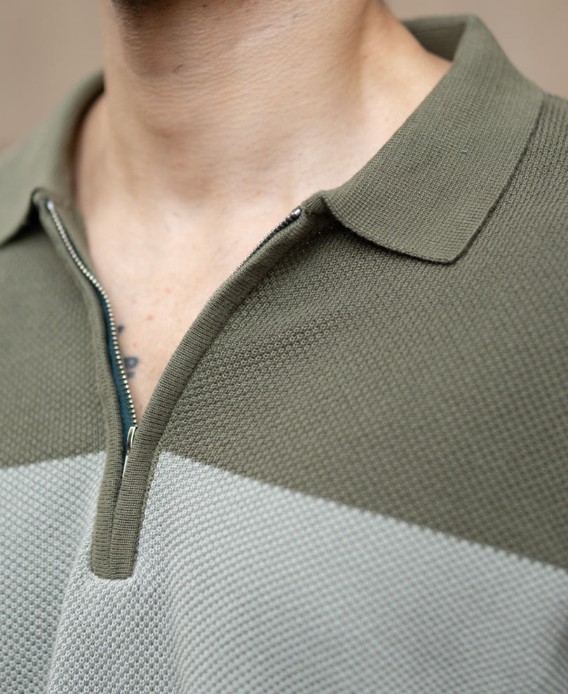 Green Knit Stripe T-Shirt