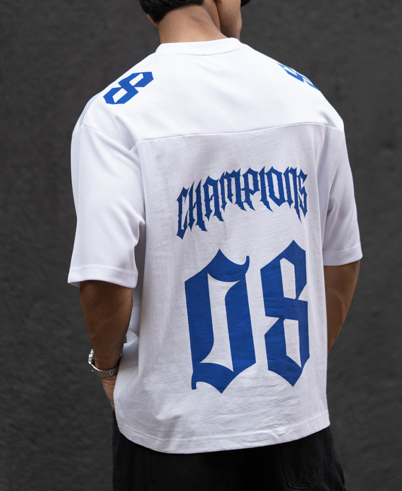 White Printed Jersey T-Shirt.