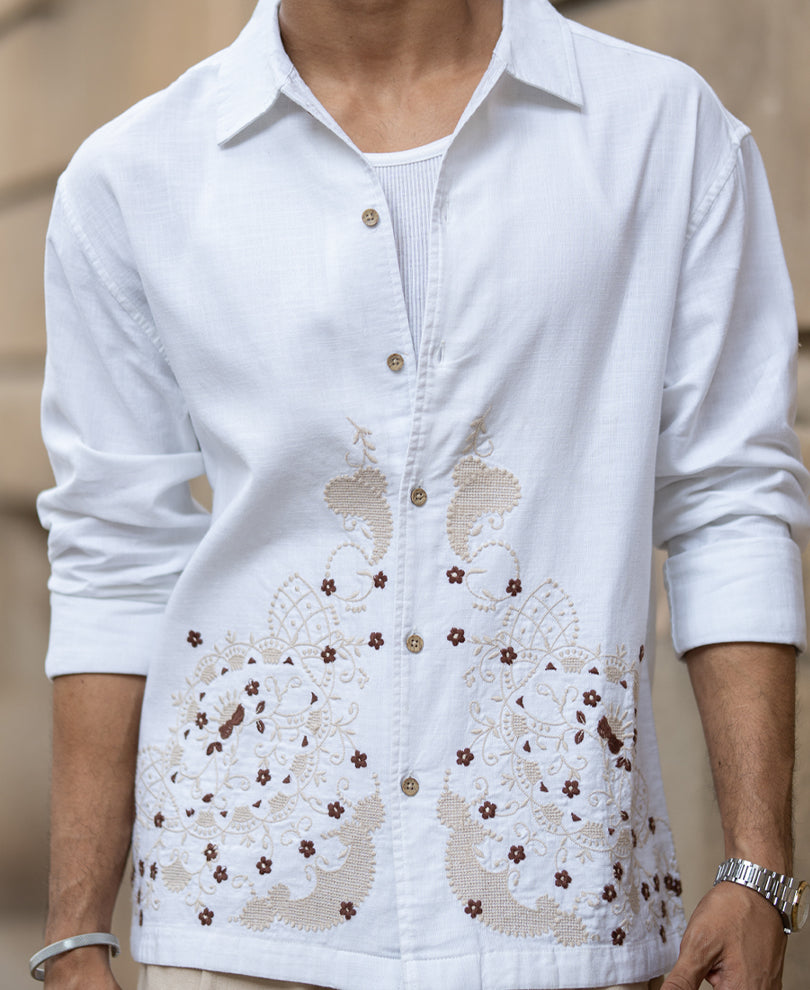 Shirt Oversized Fit Full Sleeve With Collar.