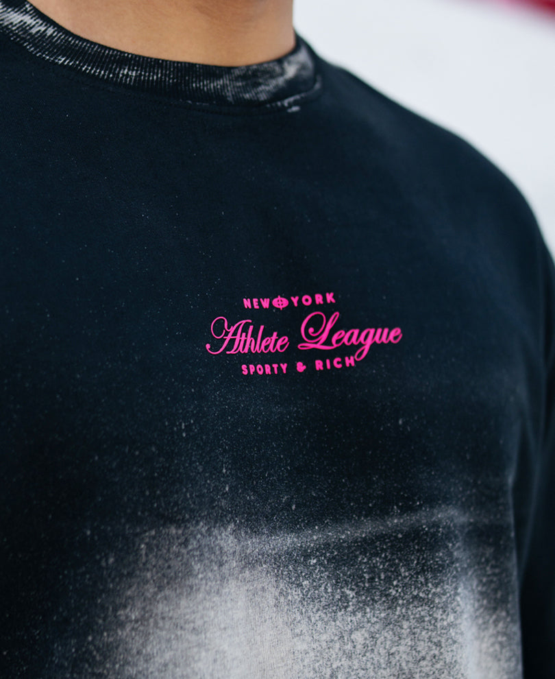 Black Sprayed Graphic T-Shirt.