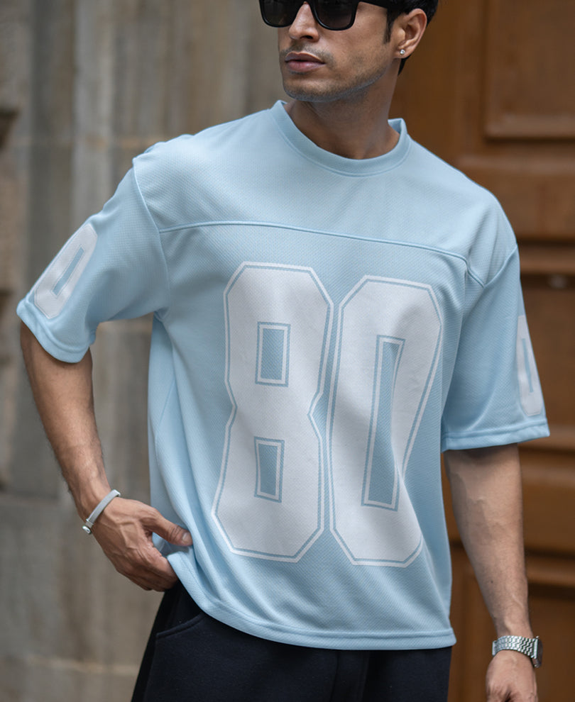 Light Blue Varsity T-Shirt.