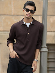Dark Brown Knit Kurta Shirt