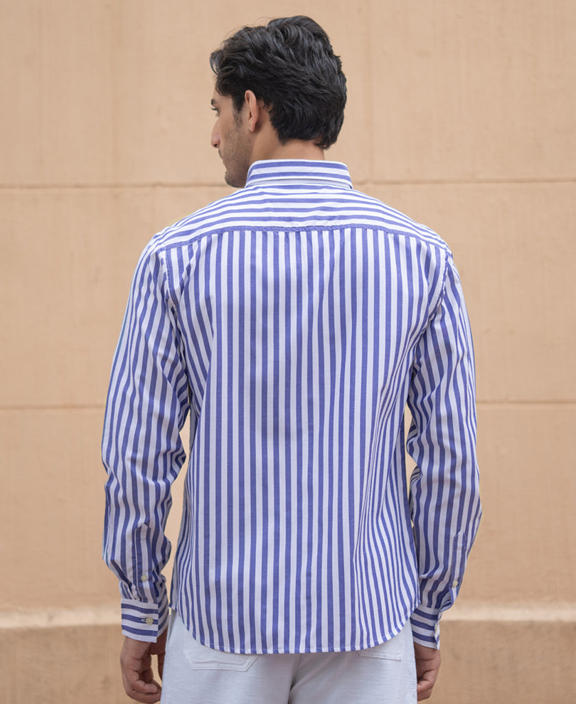 Blue Lightweight Stripe Shirt.