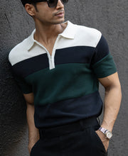 Olive & Navy Knit Stripe T-Shirt