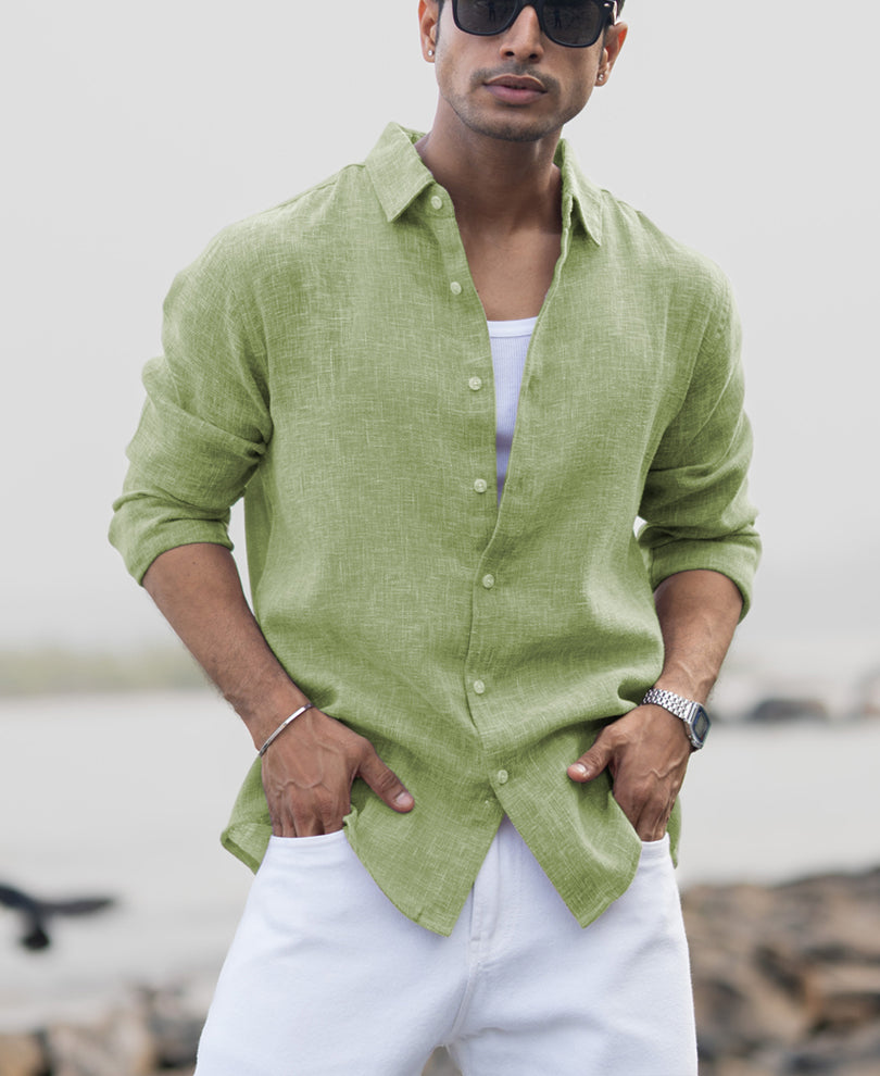 Green Structured Shirt
