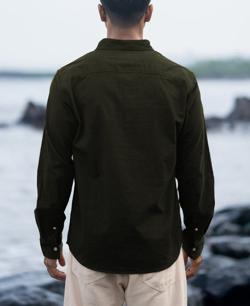 Dark Olive Corduroy Buttondown Shirt
