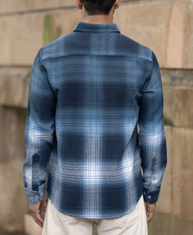 Navy Ombre Checks Shirt