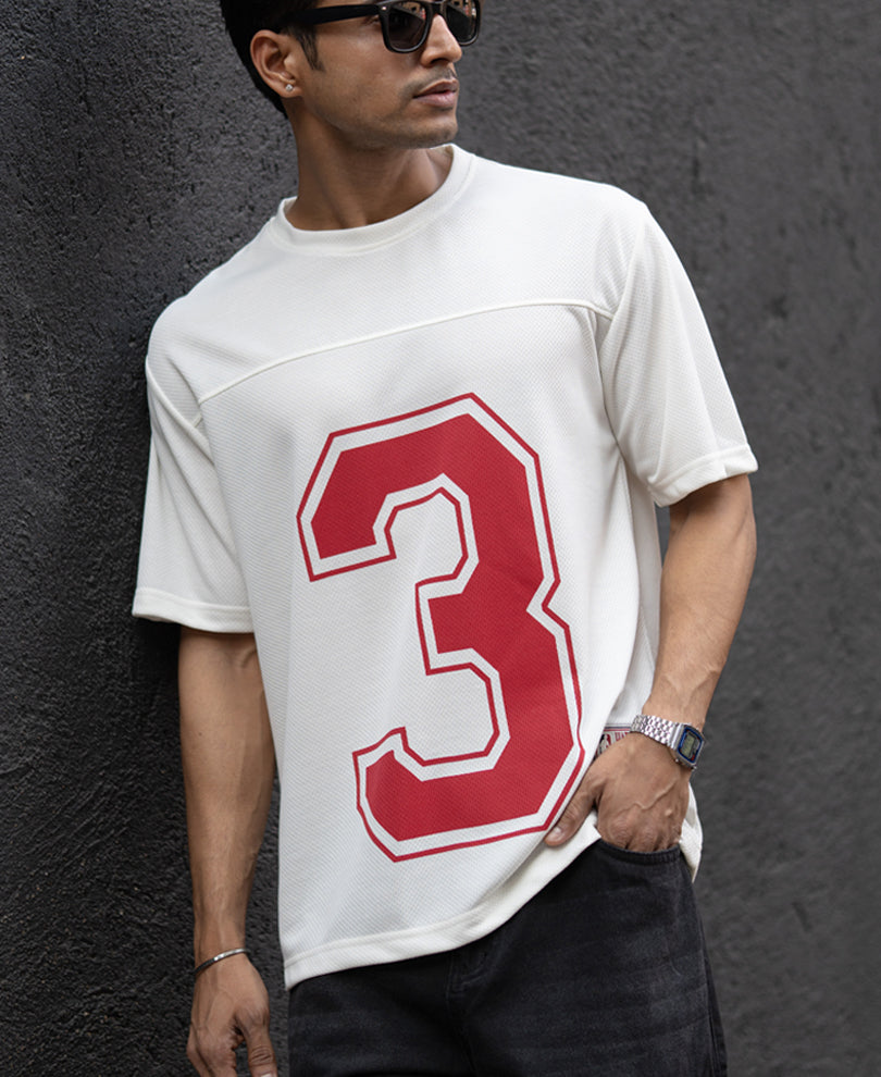 Off White Printed Jersey T-Shirt.