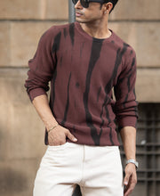 Brown Flat Knit Cotton Sweater