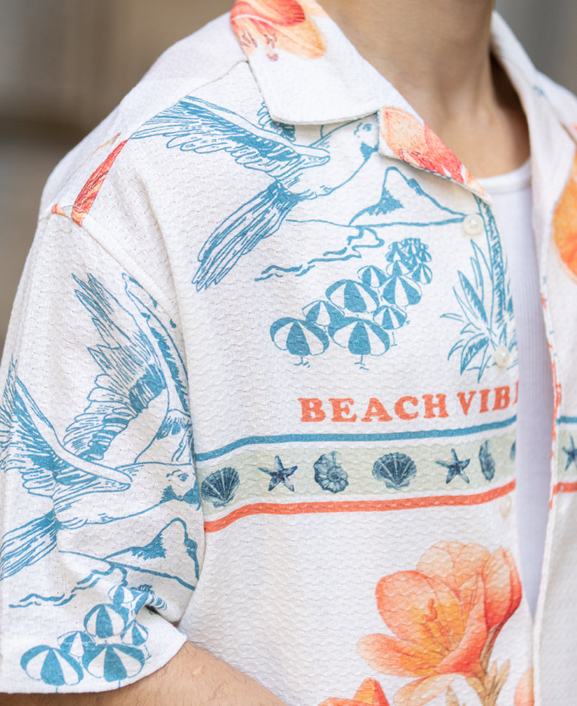 Tropical Print Structured Shirt.