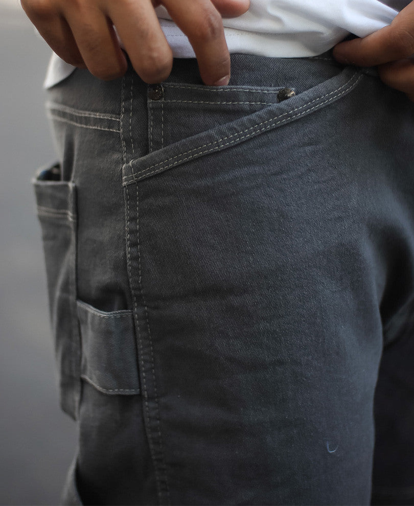 Dark Grey Carpenter Baggy Fit Jeans