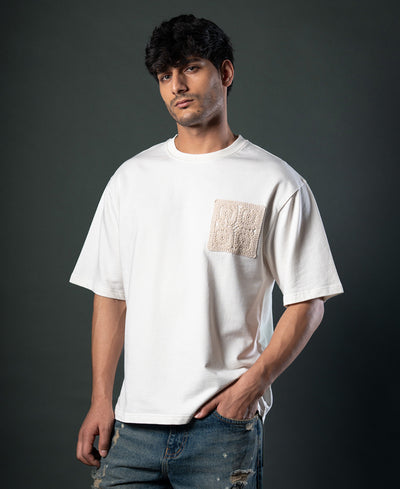 Off White Crochet Patch T-Shirt