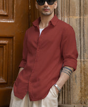 Light Wine Linen Blend Shirt