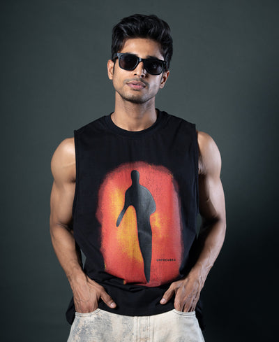 Black Graphic Tank Top