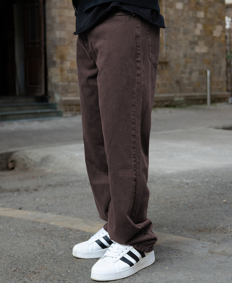 Charcoal Washed Baggy Jeans.