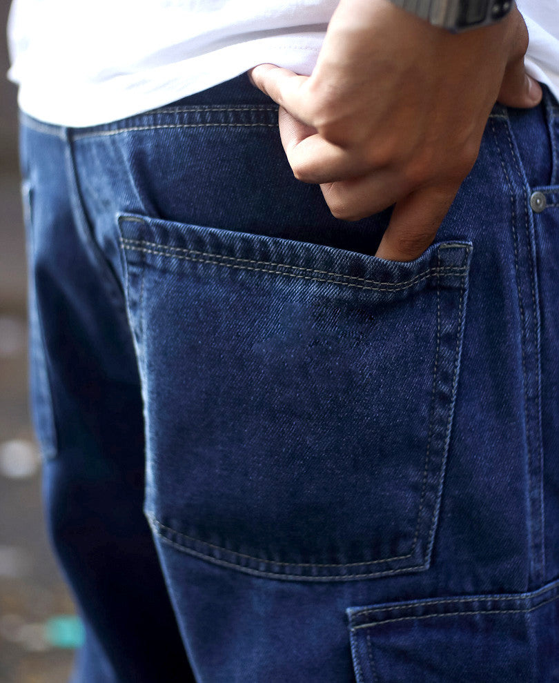 Dark Blue Carpenter Baggy Fit Denim Jeans