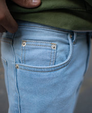 Sky Blue Denim Regular Fit Jeans.