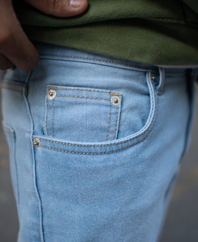 Sky Blue Denim Regular Fit Jeans